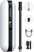 CYCPLUS Electric Air Compressor Portable Bicycle Pump Car Tire Inflator, Max 150 PSI, Auto Shut-Off Air Pump with Presta and Schrader Valves for All Bicycles Motorcycles and Cars