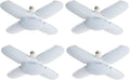 LED Garage Lights 4 Pack, 80W LED Shop Light with 4+1 Multi-Position Panels Deformable E26/E27 Ceiling Light, 6500k 8000LM Ceiling Led Daylight for Shop, Basement, Workshop, Attic, Barn
