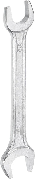 HARFINGTON Double Open End Wrench 13mm x 14mm Metric 15 Degree Offset Angle Small Flat Head Wrench Galvanizing Open Ended Spanner for Automotive Repair Furniture Assembly