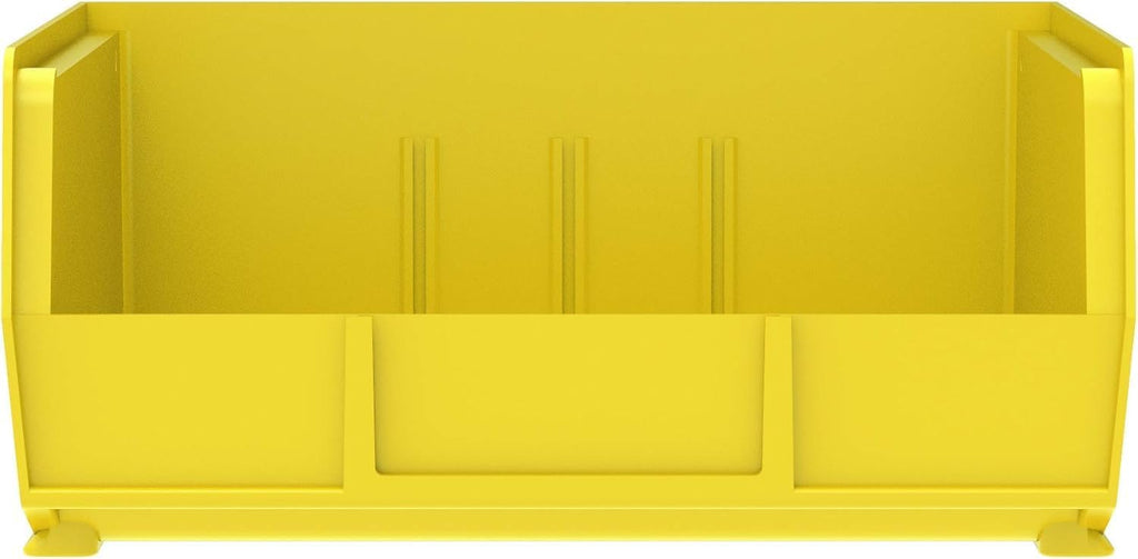 Akro-Mils 30235 AkroBins Plastic Storage Bins, Space-Saving Stackable Bins for Garage, Pantry, Craft Organization, 11-" x 11-" x 5-", Yellow, 6-Pack
