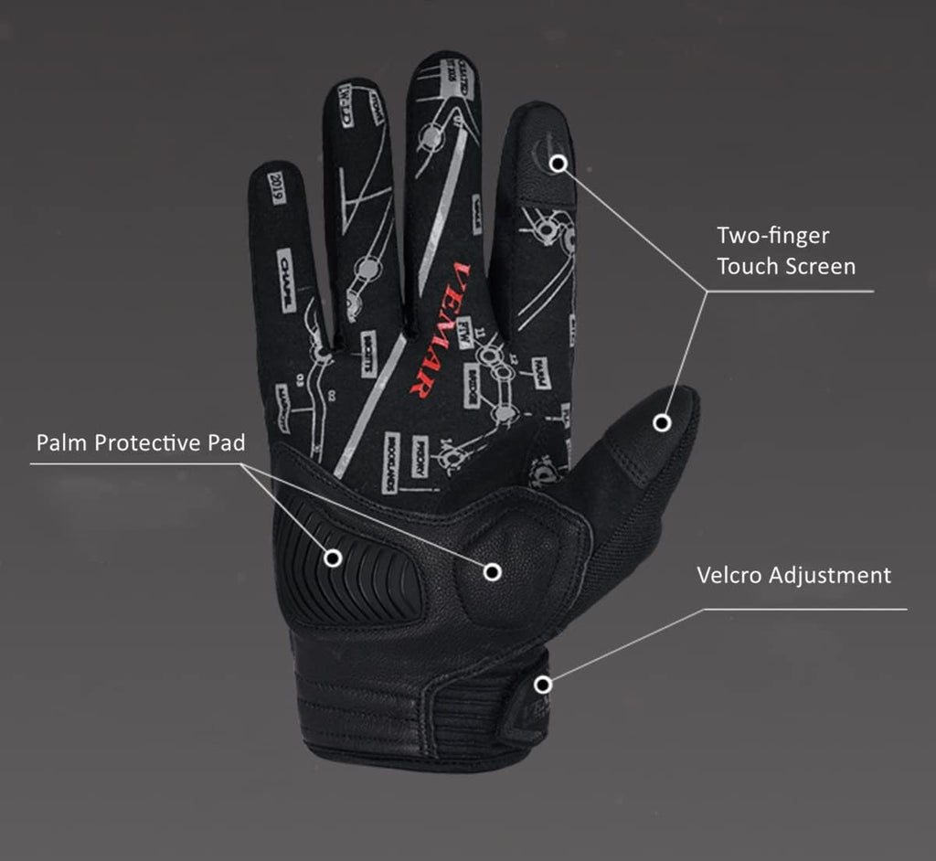 Skull Ghost Touchscreen Compatible Riding MTB Bike Gloves for Running Climbing Riding Biking Outdoor Sports, Gift for Men Women