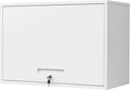 Yizosh Metal Wall Cabinet with Doors and Shelves, Floating Storage Unit for Garage or Basement (White, 21.6" H)