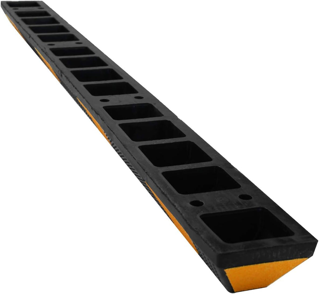 Parking Stopper for Garage 72" Long 1 Pack with 4 Installation Bolts High Reflective Yellow Safety Stripes Wheel Stop Stoppers for Car Truck RV and Trailer Stop Aid 1 Pack