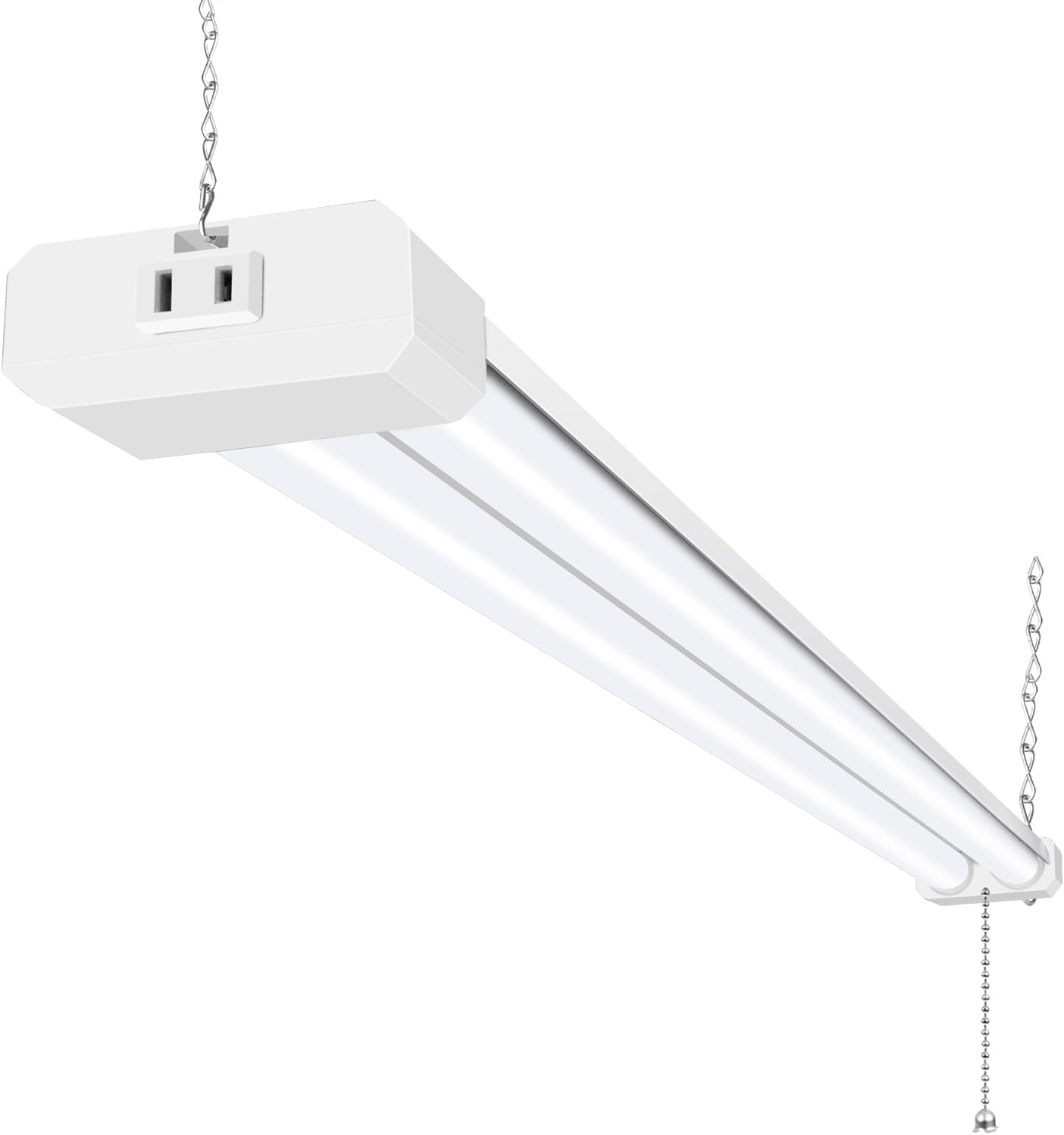 hykolity 5000K LED Shop Light Linkable, 4FT Daylight 42W LED Ceiling Lights for Garages, Workshops, Basements, Hanging or FlushMount, Included Power Cord and Pull Chain, 4400lm, ETL- 1 Pack