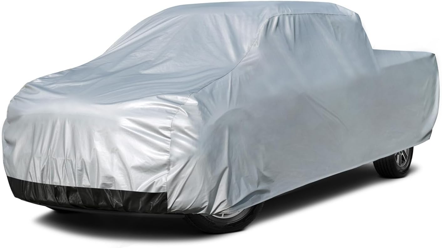 Kayme 6 Layers Truck Cover Waterproof All Weather, Heavy Duty Outdoor Pickup Cover Sun Uv Rain Protection, Universal Fit (Length Up to 240 inch) XL+