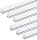 Barrina (Pack of 6) LED T5 Integrated Single Fixture, 4FT, 2200lm, 4000K (Daylight Glow), 20W, Utility Shop Light, Ceiling and Under Cabinet Light, Corded Electric with Built-in ON/Off Switch