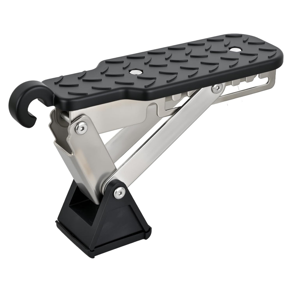 Nilight Car Door Step Universal Aluminum Latch Step for Car Roof Access Portable Folding Car Door Latch Hook Step Multi-Adjustable Both Feet Stand Pedal Max Load 500 Lbs for Truck SUV Vehicles, Black