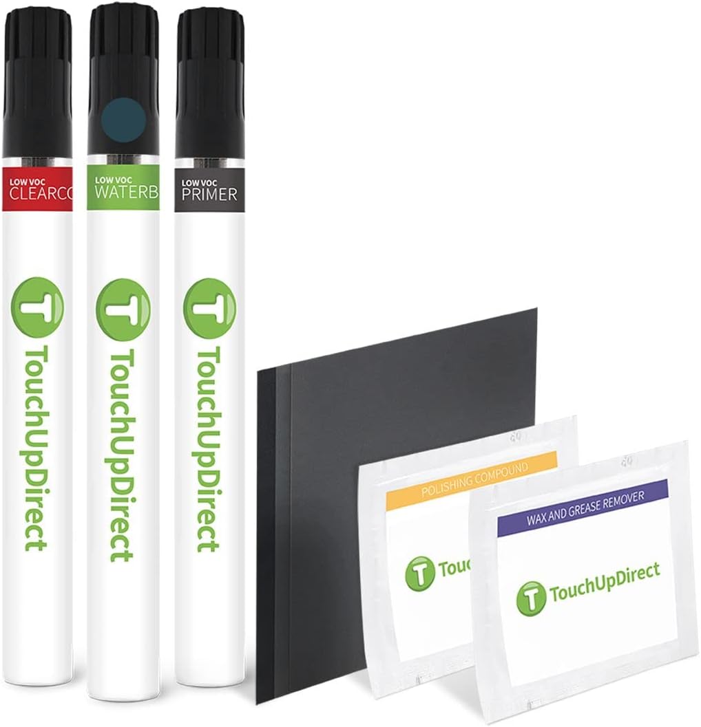 TouchUpDirect 221 Galactic Aqua Metallic Compatible with Toyota Exact Match Touch Up Paint Brush - Platinum Kit