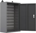 JZD Steel Wall Mount Storage Garage Cabinet, Metal Hanging Tool Cabinets, Black & Grey