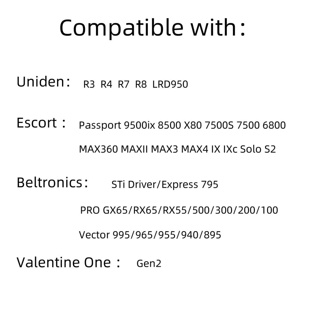 USB C to RJ11 Radar Detector Power Cord Cable(7FT*2) for Escort Valentine One Uniden Beltronics