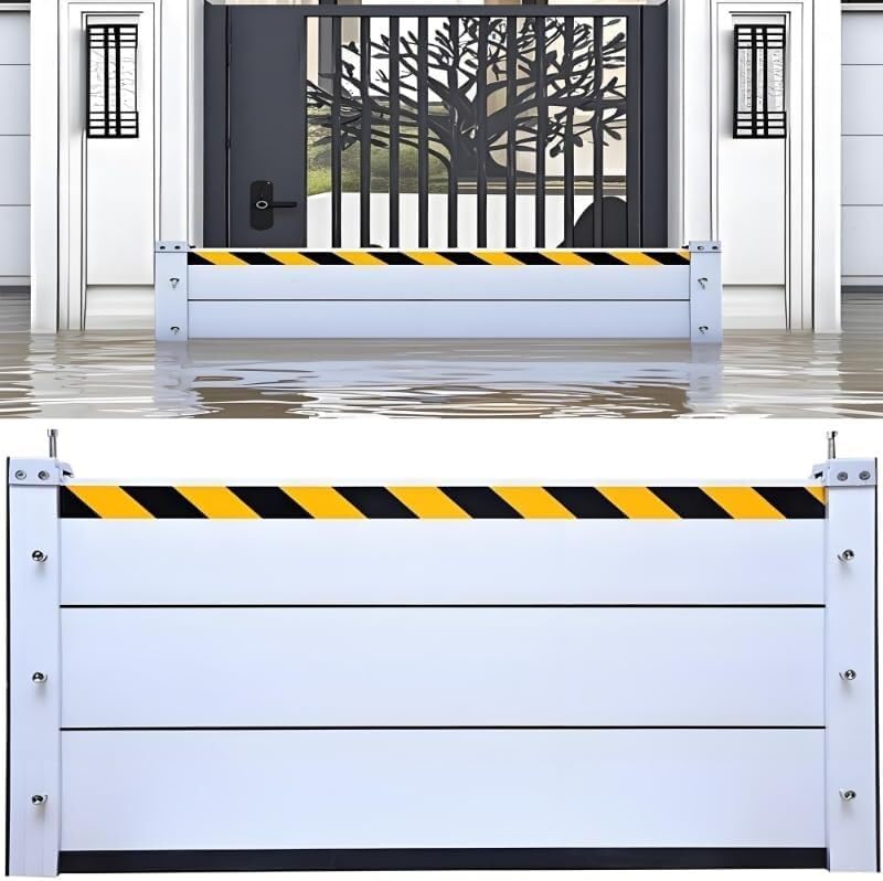 Flood Barriers for Home Exterior,Aluminum Alloy Outdoor Garage Doors Water Barriers for Flooding(H15.7Inch,L14FT)