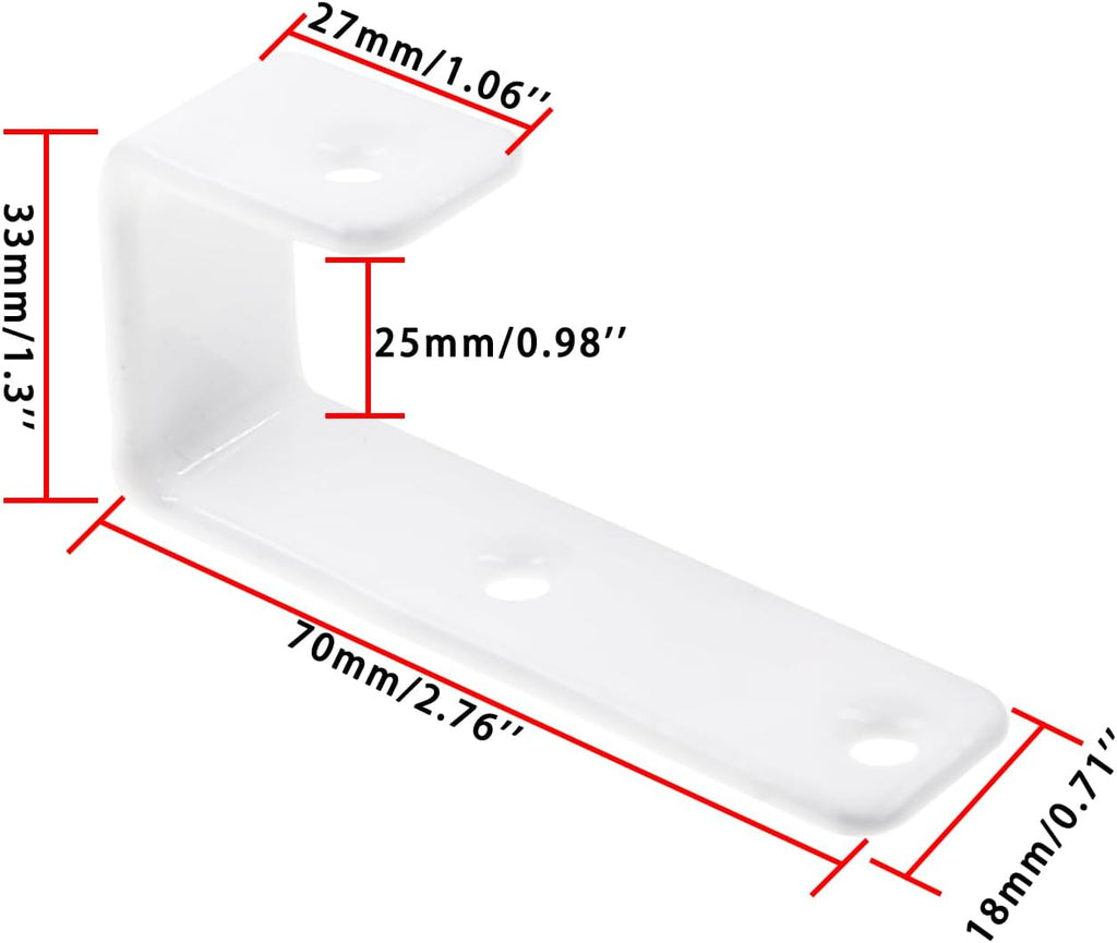 Bunk Bed Ladder Hooks Brackets, Iron Bed Ladder Hook,PVC Coated Angled Ladder Hooks,Heavy Duty Replacement Hardware Utility Hooks,Loft Garage Storage Hooks,J Brackets Hooks with Screws White