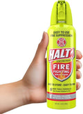 HALT! Fire Fighting Foam Spray – Non-Toxic, PFAS Free, Easy to Use, Store & Find in Emergency – Compact & Portable – Ideal for Home, Kitchen, Apartment, Car, BBQ, Tailgate – Made in USA (Single Pack)