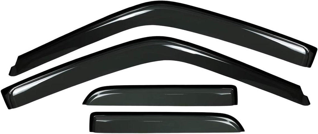4pcs Outside Mount Style Window Rain Guards Durable Side Wind Deflectors Dark Smoke Nice Vent Window Visors Compatible with F-150 2015-2024 Super Cab