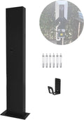 EV Charger Connector Pedestal Electric Vehicle Charging Stations, Stainless Steel, Combination Lock, Charging Pillar Charging Lever Charging Column for Charging Station Garage