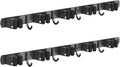 2 Pack Mop and Broom Holder Wall Mount, Non-slip Broom Hanger Wall Mount, Heavy Duty Mop Broom Organizer for Kitchen Garden Garage Laundry Room Wall Decor Organization and Storage Black 5R4H
