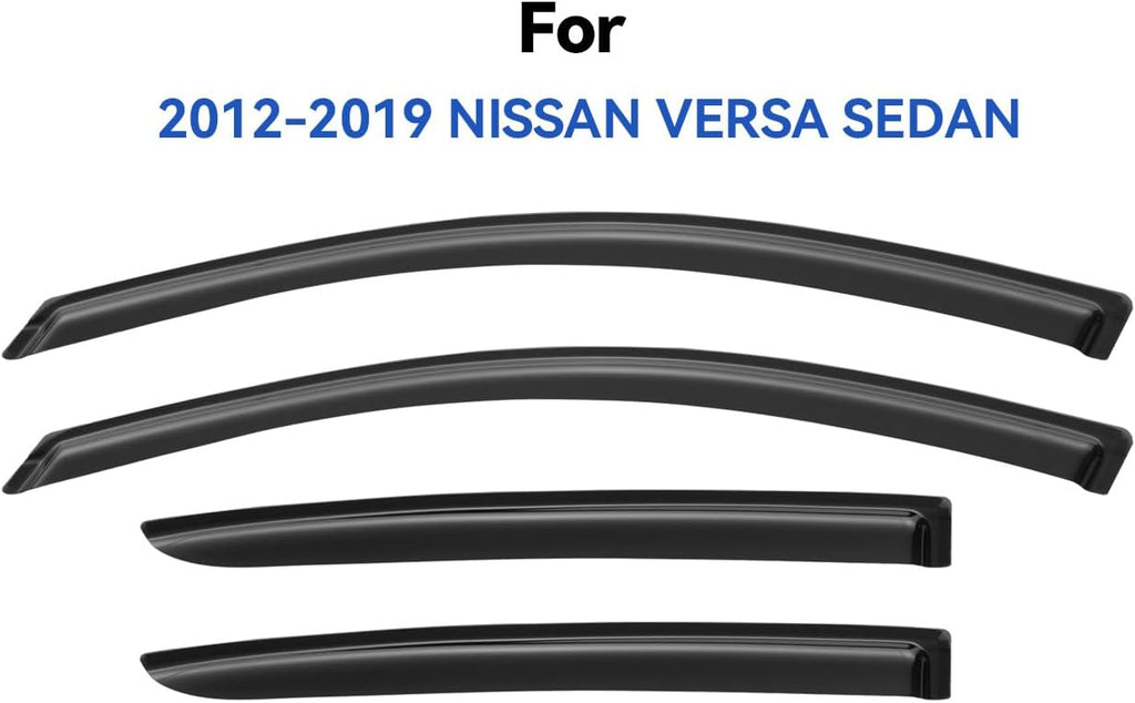 Window Visors Rain Guards Shield for 2012-2019 Nissan Versa Sedan, Out-Channel Window Vent Wind Deflectors Visors Shades for 12-19 Nissan Versa