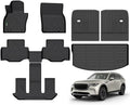 ANBINGO® Floor Mats & SeatBack Cargo Liner | CX90 2024-2025 6 Passenger | 2nd Row with Bucket Seat or Captain Seat | (50/50 Velcro Tape Fixed Backmats) TPE 3 Rows Waterproof Car Mat
