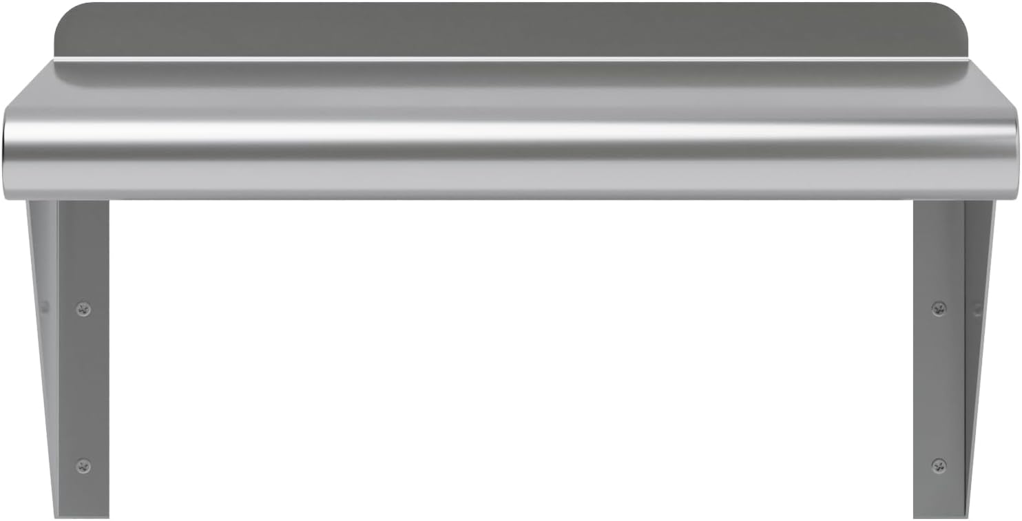 AmGood 10" X 16" Stainless Steel Wall Shelf | Metal Shelving | Garage, Laundry, Storage, Utility Room | Restaurant, Commercial Kitchen | NSF