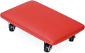 Roller Seat 360 Degree Rotating Low Stool with Wheel Chair PU Leather Universal Swivel Wheels Stool for Home Office Fitness and Garage (Rectangle Red)