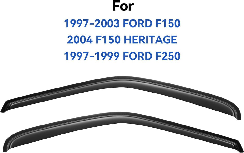 Window Visors Rain Guards for 1997-2003 Ford F150 Standard Cab, Out-Channel Window Vent Wind Deflectors Visors Shades for 1997-1999 F250, 2004 F-150 Heritage Regular Cab, 2PCS