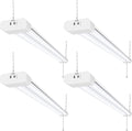 hykolity 4 Pack 4FT LED Shop Light, Linkable Utility Shop Lights, 42W, 5000K Daylight White Shop Light for Garages, Workshops,Hanging or FlushMount, Power Cord with Pull Chain Switch, ETL