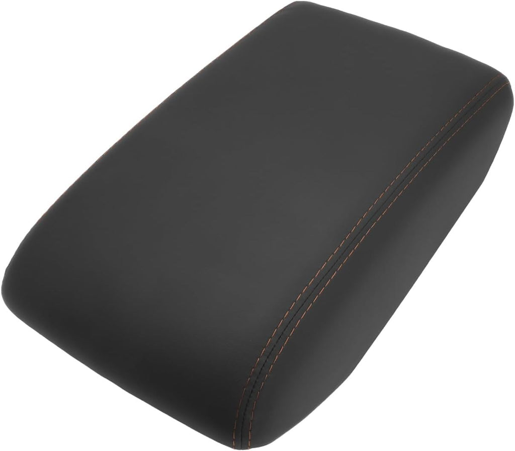 SXCY for 2025 2026 Forester Armrest Cover for Subaru Forester 2025 Accessories 2025 2026 Forester Center Console Cover 2025 2026 Forester Middle Console Cover (Black Leatherette Brown Line ABS Cover)