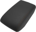 SXCY for 2025 2026 Forester Armrest Cover for Subaru Forester 2025 Accessories 2025 2026 Forester Center Console Cover 2025 2026 Forester Middle Console Cover (Black Leatherette Brown Line ABS Cover)