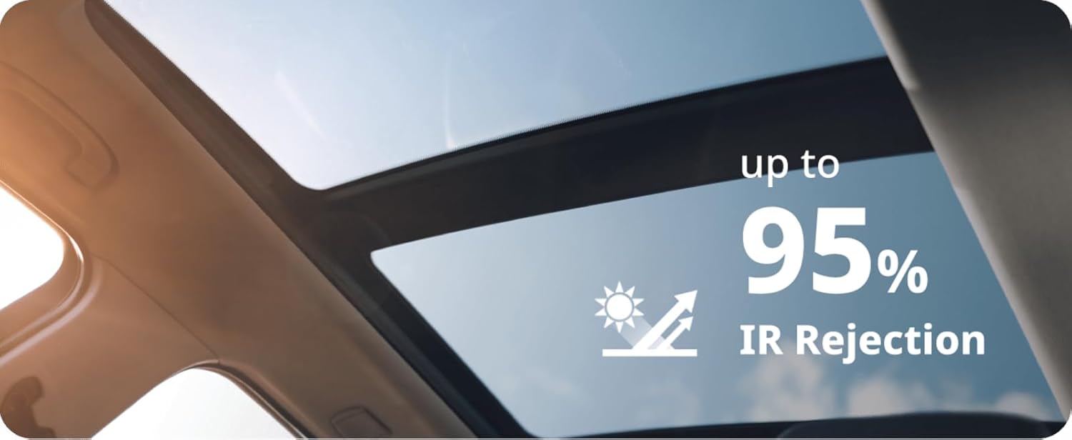 Nano Ceramic Window Tint Film for Cars - 2 Ply Scratch Resistant with Heat Control and UV/IR Rejection (15% VLT, 20inx100ft), OWFCR-10006