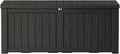 150 Gallon Lockable Resin Deck Box, Waterproof & UV-Resistant Outdoor Storage Box for Outdoor Cushion Storage, Garden Tools & Pool Accessories Storage, Black