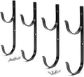 Pool Pole Hanger Premium 4pc Black Aluminium Holder Set by Aquatix Pro, Ideal Hooks for Telescopic Poles, Skimmers, Leaf Rakes, Nets, Brushes, Vacuum Hose, Garden Tools and Swimming Pool Accessories