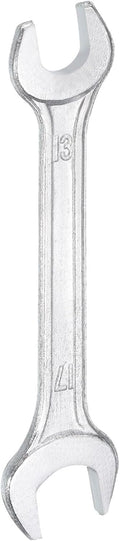 HARFINGTON Double Open End Wrench 13mm x 17mm Metric 15 Degree Offset Angle Small Flat Head Wrench Galvanizing Open Ended Spanner for Automotive Repair Furniture Assembly