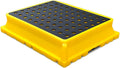 Drum Containment Spill Pallet, Industrial Nestable Oil Drums Leak-Proof Tray, Garage Storage Detachable Anti Slip Polyethylene Platform with Drain (Color : Yellow-5 Pack, Size : 20.9"x16.1"x