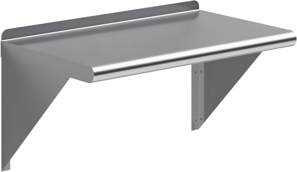 AmGood 24" Long X 14" Deep Stainless Steel Wall Shelf | NSF Certified | Appliance & Equipment Metal Shelving | Kitchen, Restaurant, Garage, Laundry, Utility Room