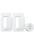 Remote Control Outlet Plug with 2 Switches, Buckle Design & Removable Wireless Light Switch, No Wiring Needed, 300 ft, 15A/1500W, Programmable, for Household Appliances