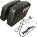 XFMT Matte Black Motorcycle Saddlebags Hard Saddle Bags W/Chrome Conversion Bracket For Harley Softail Heritage Deluxe 1984-2017
