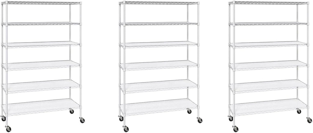 Generic Organize in Style with The Members Mark 6-Tier NSF Heavy Duty Wire Shelving, 47.75"" W x 18"" D x 75.5"" H (White, 3 PACK)
