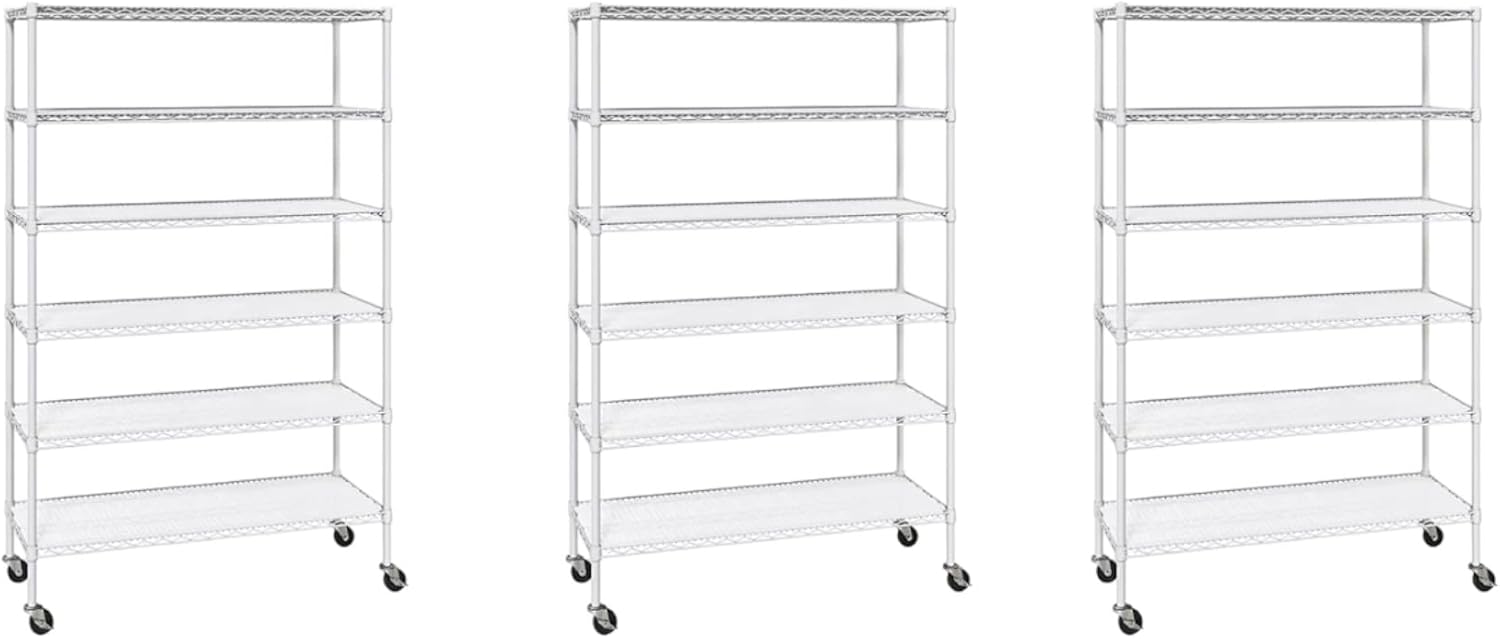 Generic Organize in Style with The Members Mark 6-Tier NSF Heavy Duty Wire Shelving, 47.75"" W x 18"" D x 75.5"" H (White, 3 PACK)