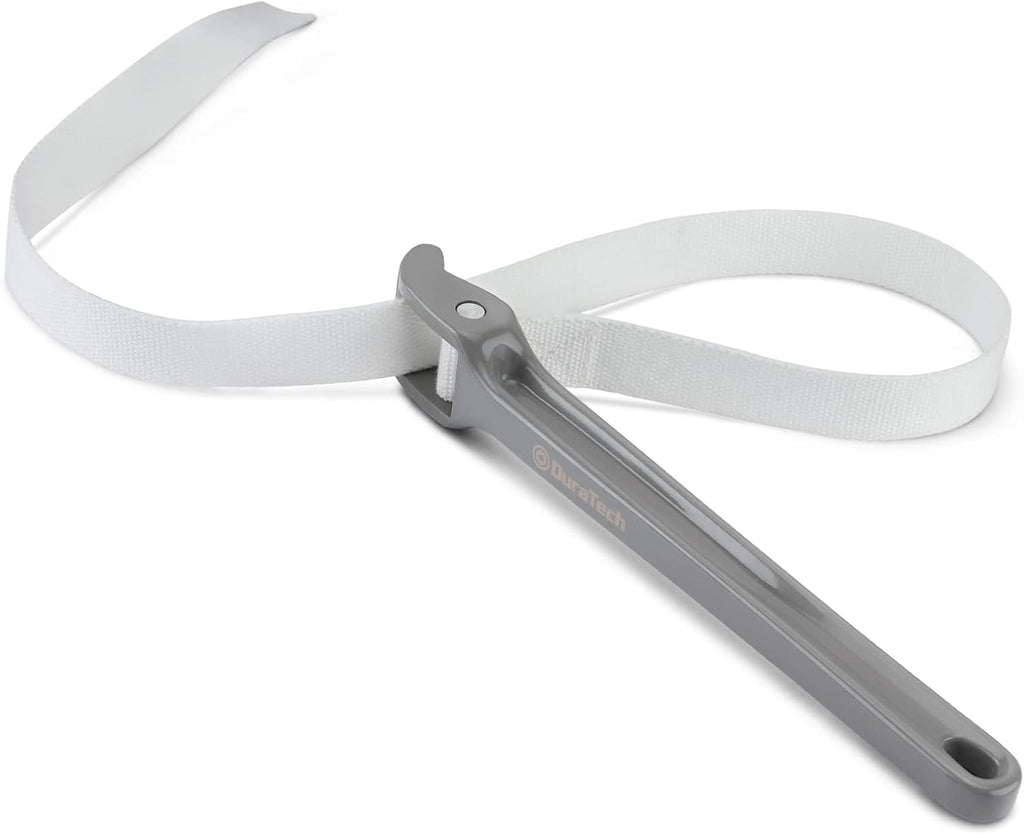 DURATECH Strap Wrench 12" Handle, Adjustable Nylon Strap Pipe Wrenches, Oil Filter Strap Opener Wrench