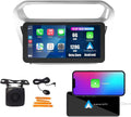 Kunfine Car CarPlay Android Auto Navigation Stereo GPS Radio Reverse Camera Display 10.33" QLED Touchscreen Headunit Tablet Media Player for Peugeot 301 13-22, if Applicable Octa Core 6G+128G Silver