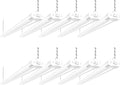 hykolity 10 Pack 4FT Linkable LED Utility Light Fixture, 4400lm, 42W, 5000K Daylight for Workshop, Garage, Hanging or Surface Mount, with Power Cord, ETL