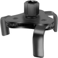 Universal Adjustable Oil Filter Wrench, Carbon Steel, Black, 1/2 & 3/8 Inch Square Drive Socket, 3-Jaw & 2-Way Design