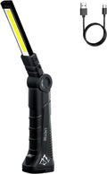 LHOTSE Rechargeable Work Lights, LED Work Light with Magnetic Base and 360° Rotation Stand, 5 Modes COB Bright Flashlights Inspection Light for Car Repair, Home, Garage, Emergency,BBQ,Camping (1pack)