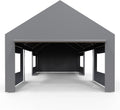 Heavy Duty Carport 13x20 FT Oversized Portable Garage with 4 Doors & 4 Windows, Reinforced Frame, All Weather Protection Outdoor Shelter Canopy for Cars, Boats, Trucks, BBQ and Gatherings (Gray)