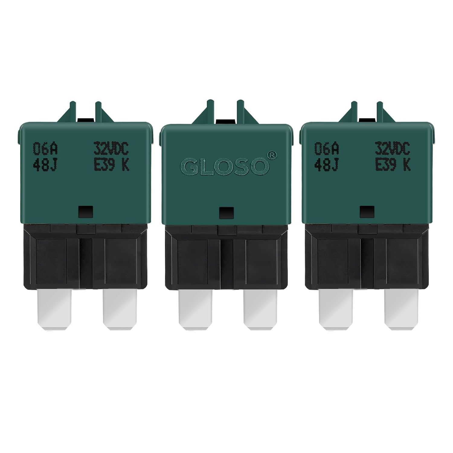 GLOSO Circuit Breaker E39 (T3) Manual Reset Fuse For Car Truck RV Automotive Marine Boat Trolling motor & Custom Wiring Audio battery protection/Low Profile ATC/ATO (6A - 3 Pack)