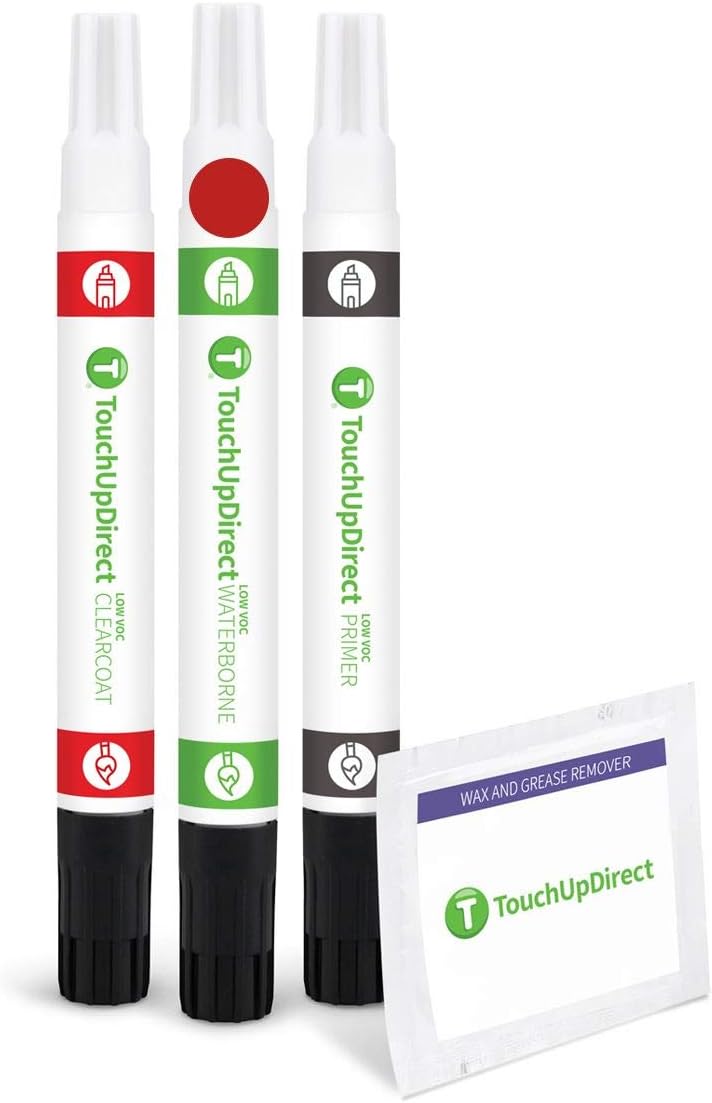 TouchUpDirect 3L5 Radiant Red Compatible with Toyota Exact Match Touch Up Paint Combo - Preferred Kit