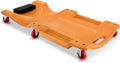 Auto Dynasty 36 Inches Mechanic Creeper, Automotive Garage Repair Low Profile Under Car Rolling Creeper with Padded Headrest, Plastic, Orange