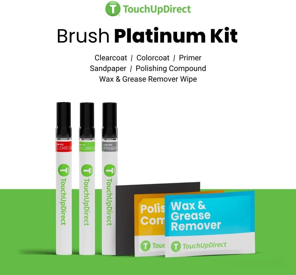 TouchUpDirect D09 Refraction Compatible with Toyota Exact Match Touch Up Paint Brush - Platinum Kit