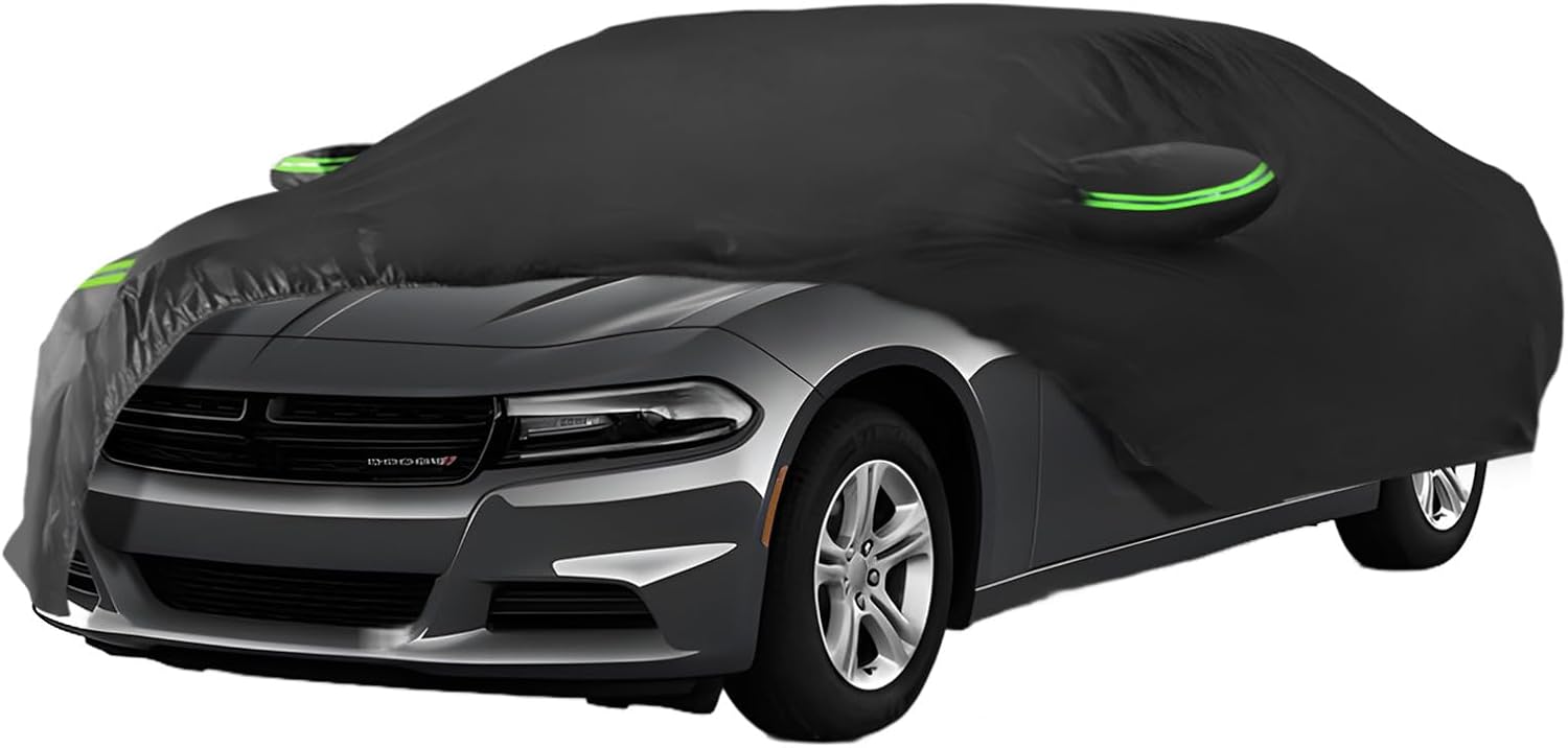 Proadsy 2026 Car Cover for Dodge Charger 2006-2025 2026 Waterproof All Weather for Automobiles, Windproof Snowproof Rain Hail Sun UV Protection Full Outdoor Indoor Exterior Car Covers, Black