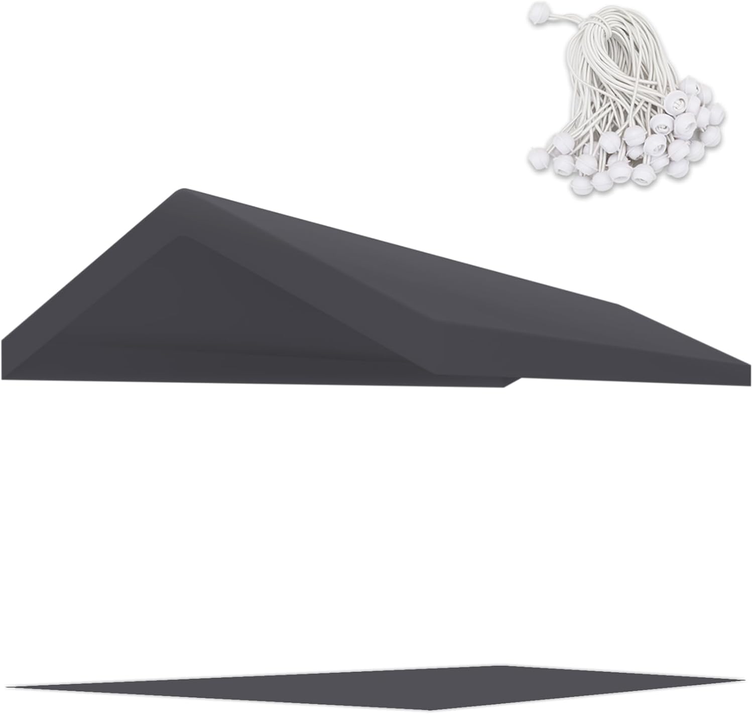 10' x 20' Upgraded Carport Replacement Canopy Cover Grey for Car Garage Shelter Party Tent Top Tarp with Ball Bungees (Only Top Cover, Frame is not Included)